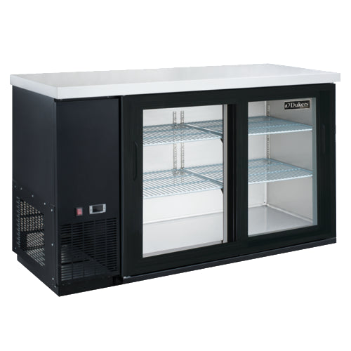 Dukers DBB48-H2 Back Bar Cooler, 2 Glass Doors, Black, 49-7/8"